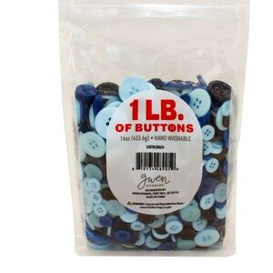 1 LB of Blue and Black Buttons